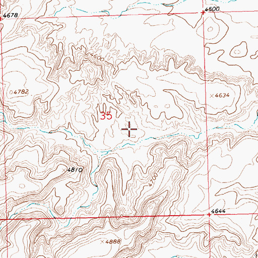 Topographic Map of Cat Track Reservoir, WY