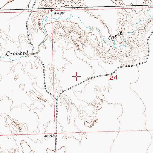 Topographic Map of Crooked Creek Reservoir, WY