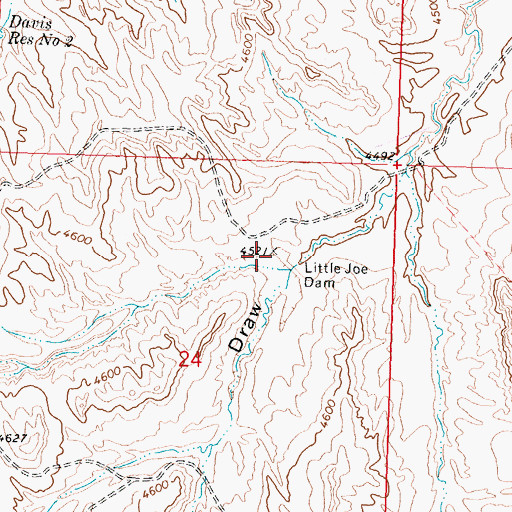 Topographic Map of Little Joe Reservoir, WY