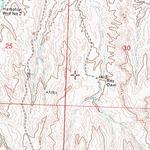 Topographic Map of Ray Reservoir, WY