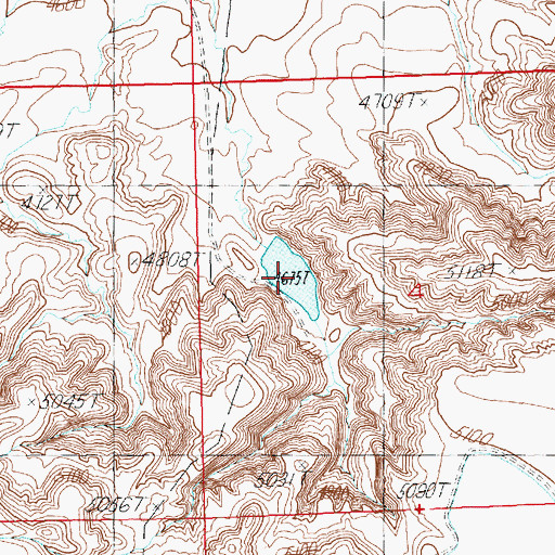 Topographic Map of Three Falls Reservoir, WY