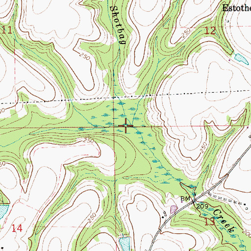 Topographic Map of West Fork Shotbag Creek, AL