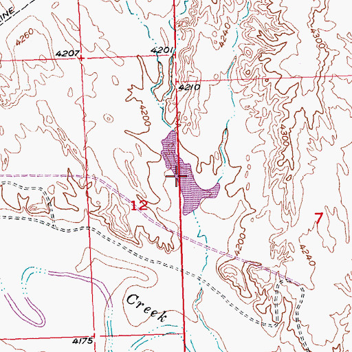 Topographic Map of Sand Butte Reservoir, WY