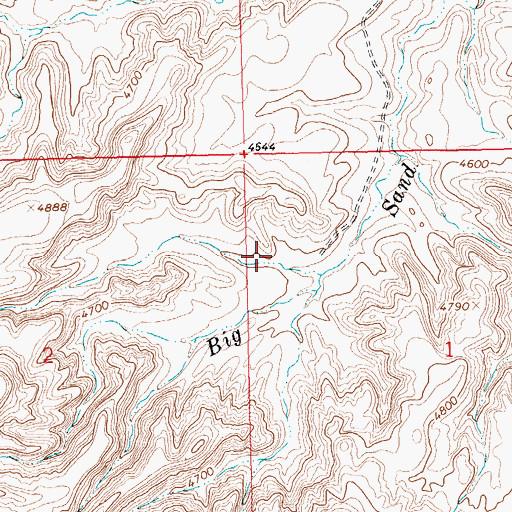 Topographic Map of Upper Sand Coulee Reservoir, WY