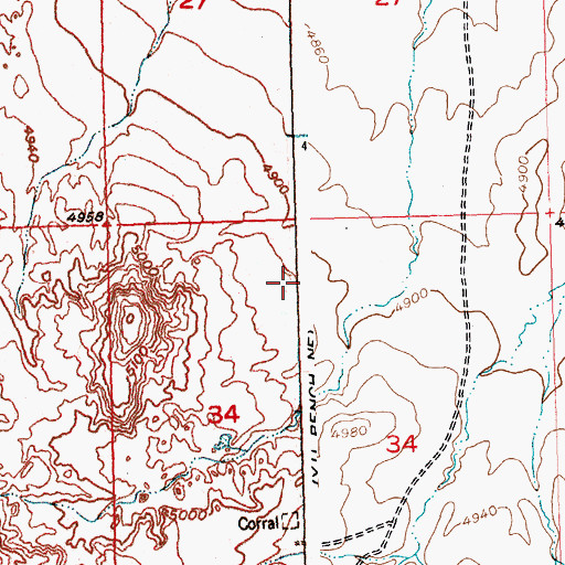 Topographic Map of Saver Reservoir, WY