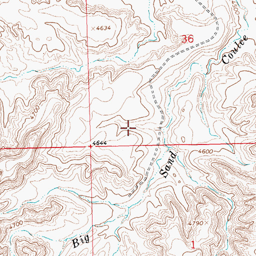 Topographic Map of Middle Sand Coulee Reservoir, WY