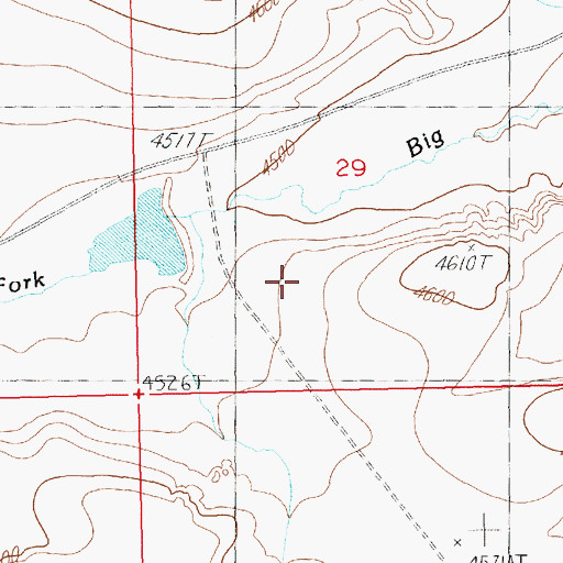 Topographic Map of West Fork Sand Coulee Detention Dam, WY