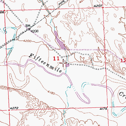 Topographic Map of Wide Draw Detention Dam, WY