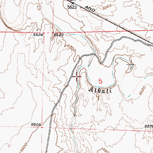 Topographic Map of Alkali Reservoir, WY