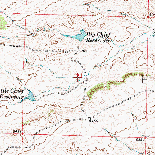 Topographic Map of Big Chief Dam, WY