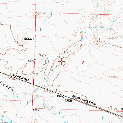 Topographic Map of Bridge Dam, WY