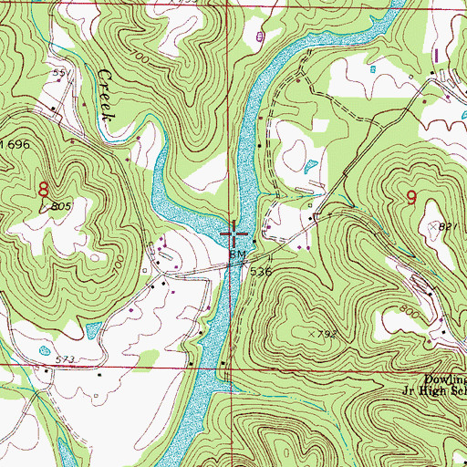 Topographic Map of Whetstone Creek, AL