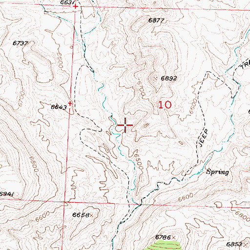 Topographic Map of Red Bluff Reservoir, WY