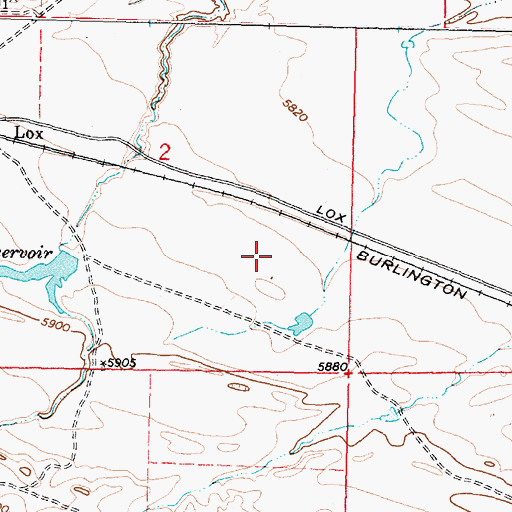 Topographic Map of Lox Dam, WY