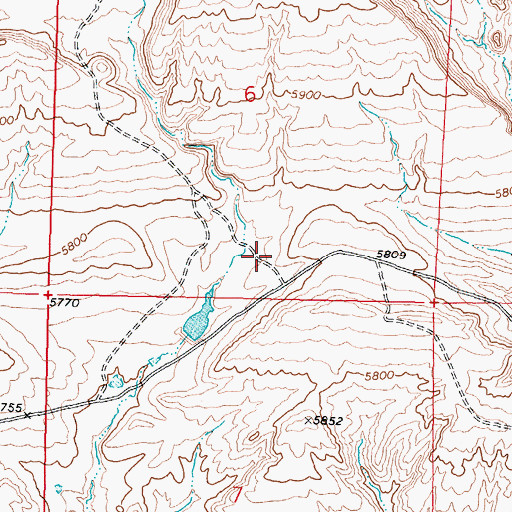 Topographic Map of Lost Reservoir, WY
