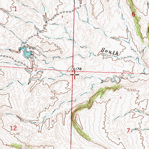 Topographic Map of Gantz Dam, WY