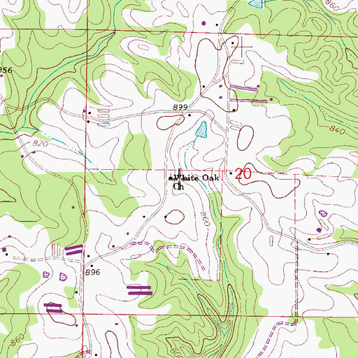 Topographic Map of White Oak Missionary Baptist Church, AL