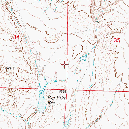 Topographic Map of Big Pike Dam, WY