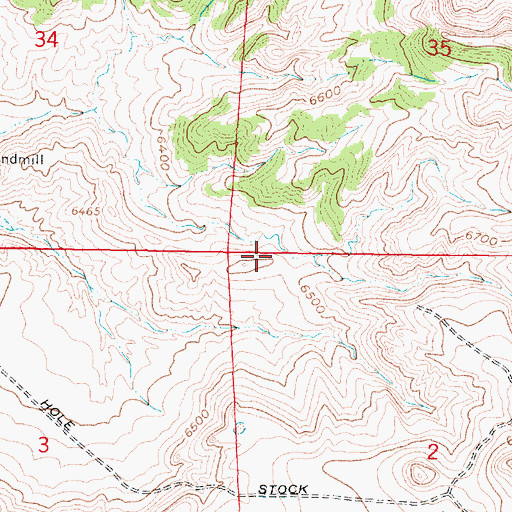 Topographic Map of Sand Draw Number One Dam, WY