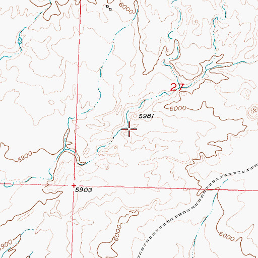 Topographic Map of Fossil Reservoir, WY