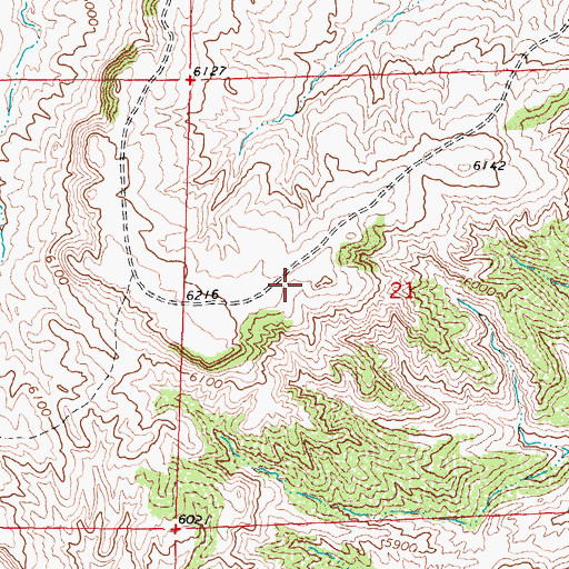 Topographic Map of Alkali Dam, WY