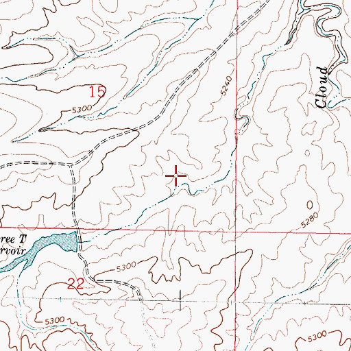 Topographic Map of Jack Dam, WY