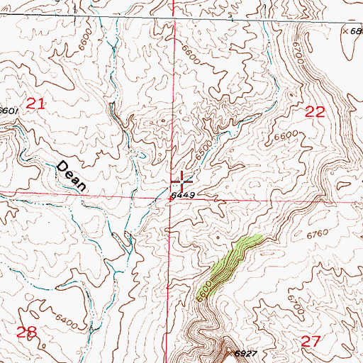 Topographic Map of Dry Hole Dam, WY