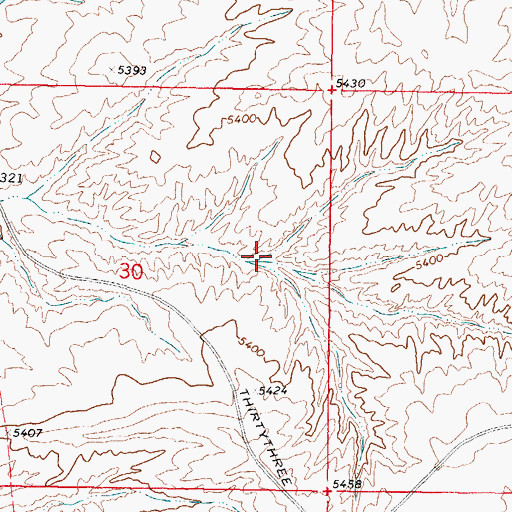 Topographic Map of Bear Reservoir, WY