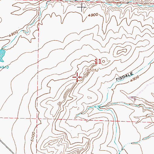 Topographic Map of Ellis Dam, WY