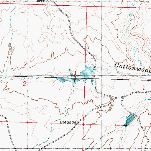 Topographic Map of Detention Dam 1392 Number 2, WY
