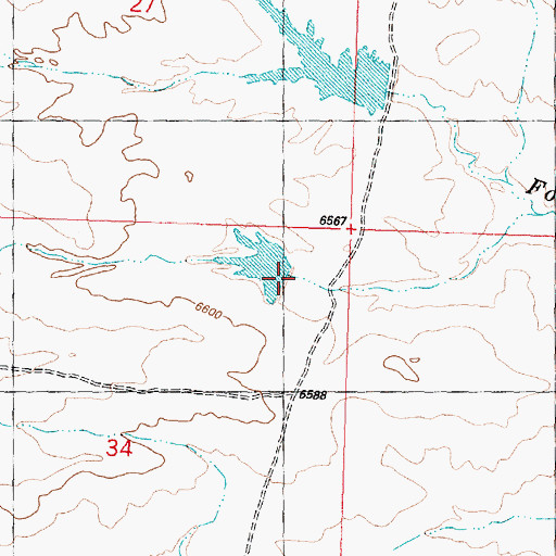Topographic Map of Detention Dam 1492 Number 4, WY