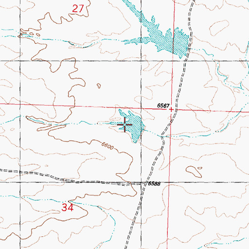Topographic Map of Detention Dam 1492 Number 4, WY