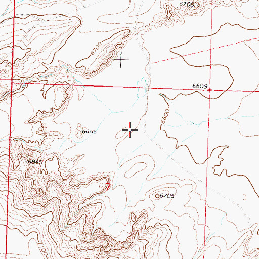 Topographic Map of Detention Dam 1492 Number 5, WY