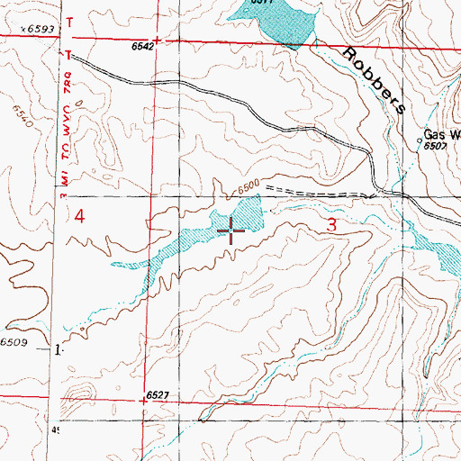 Topographic Map of Detention Dam 1492 Number 6, WY