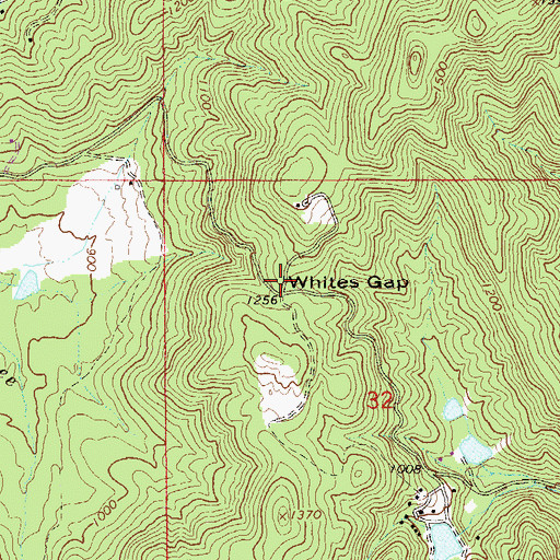 Topographic Map of Whites Gap, AL