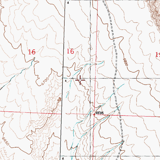 Topographic Map of Red Gulch Detention Dam 1592 Number 3, WY