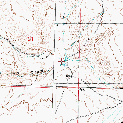 Topographic Map of Red Gulch Detention Dam 1592 Number 5, WY