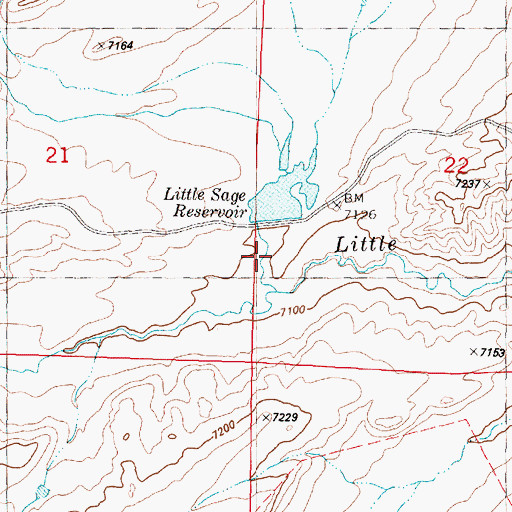 Topographic Map of Little Sage Creek Dam, WY