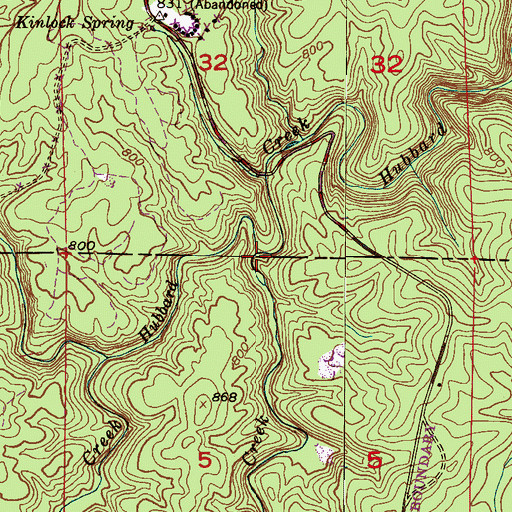 Topographic Map of Whitman Creek, AL