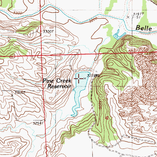 Topographic Map of Deep Creek Dam, WY