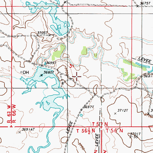 Topographic Map of Tract 37 Reservoir, WY