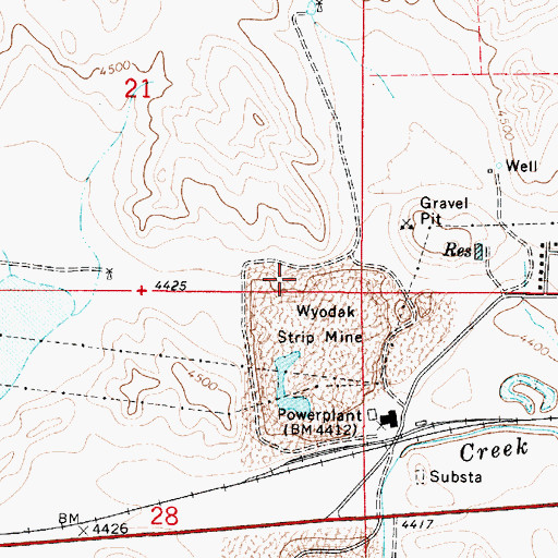 Topographic Map of Wyodak Ash Pond Dam, WY
