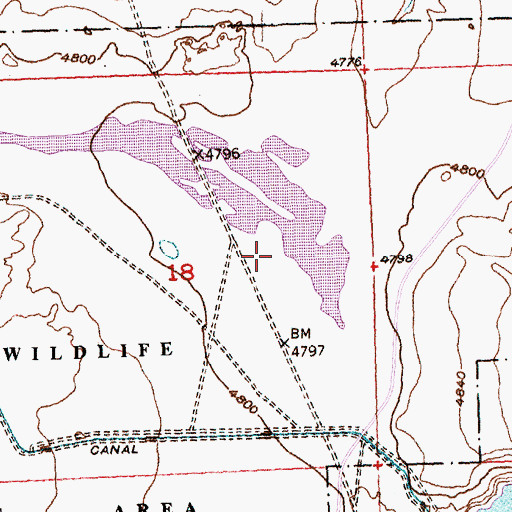 Topographic Map of Sand Mesa Number 2 Dam, WY