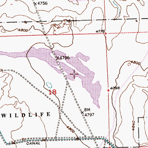 Topographic Map of Sand Mesa Number 2 Reservoir, WY