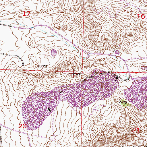 Topographic Map of Roberts Number 2 Dam, WY