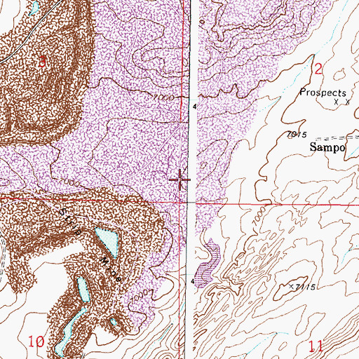 Topographic Map of Antelope Reservoir, WY