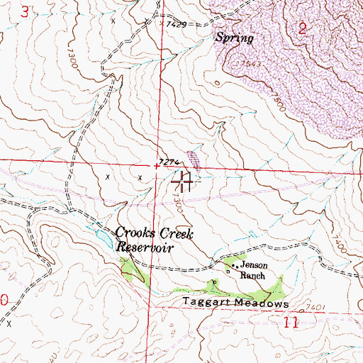 Topographic Map of Rock Dam, WY