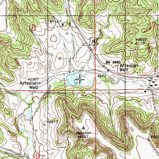 Topographic Map of Houston Dam, WY