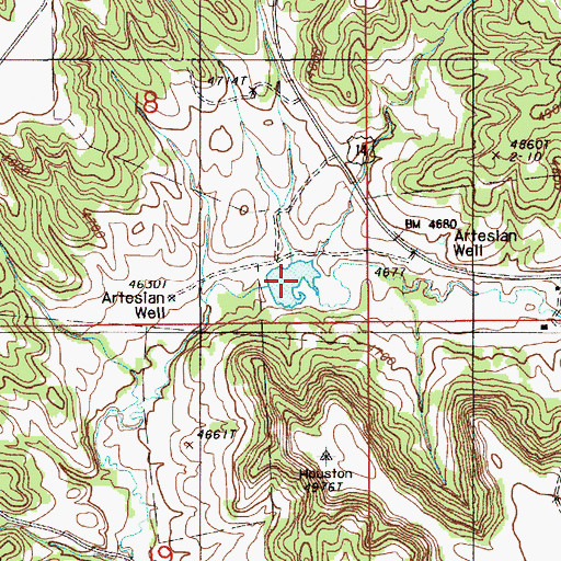 Topographic Map of Houston Reservoir, WY