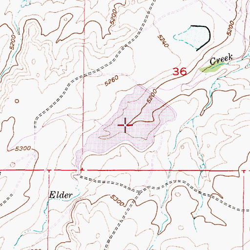Topographic Map of 1st Enlargement of Little Boxelder Number 1 Reservoir, WY
